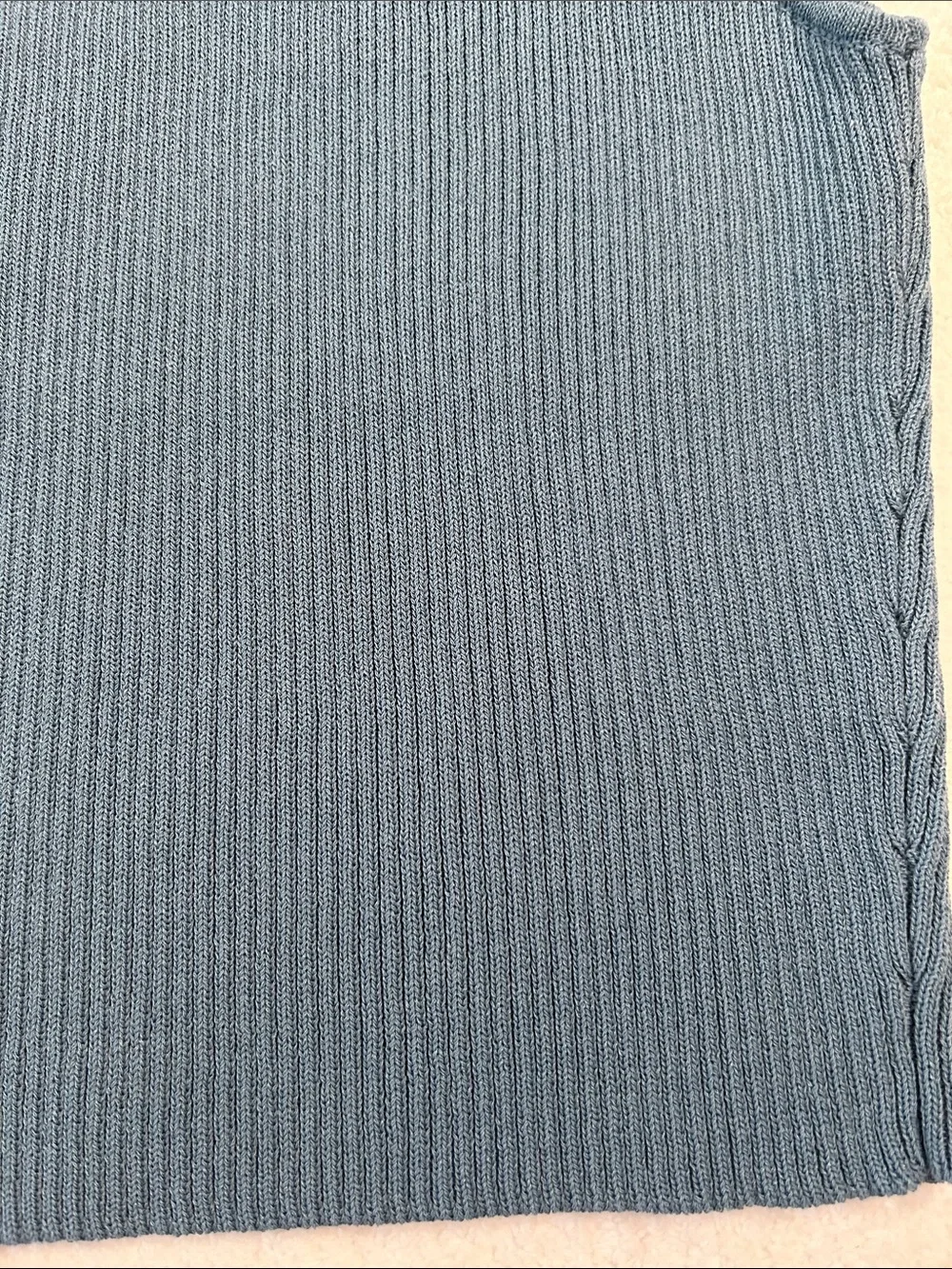 STAUD Small Top Ibisco Tank Cropped in Slate Blue sleeveless ribbed crop NWT